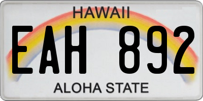 HI license plate EAH892