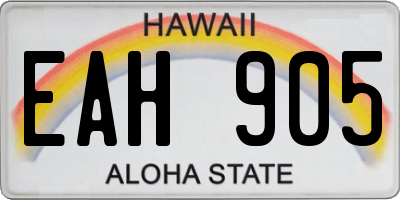 HI license plate EAH905