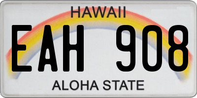 HI license plate EAH908