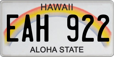 HI license plate EAH922