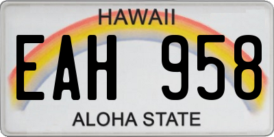 HI license plate EAH958