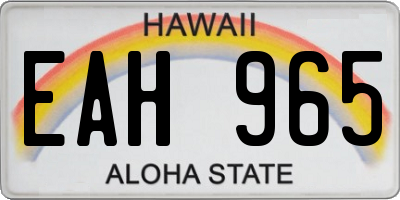HI license plate EAH965
