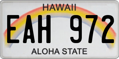 HI license plate EAH972