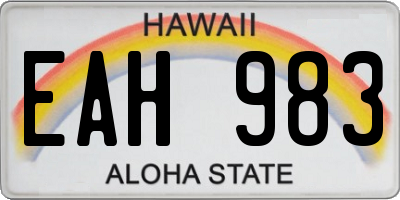 HI license plate EAH983
