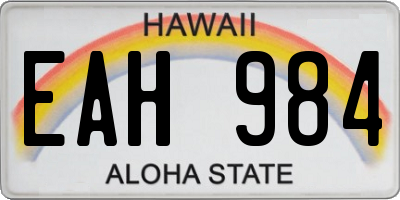 HI license plate EAH984