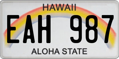HI license plate EAH987