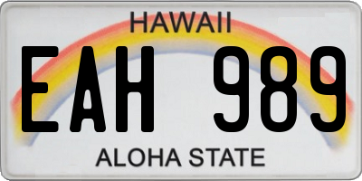 HI license plate EAH989