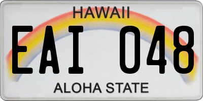 HI license plate EAI048