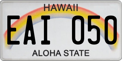 HI license plate EAI050