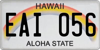 HI license plate EAI056