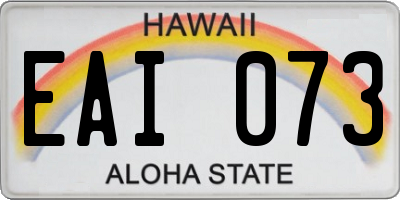 HI license plate EAI073