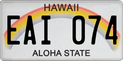 HI license plate EAI074