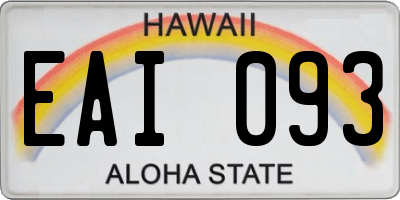 HI license plate EAI093