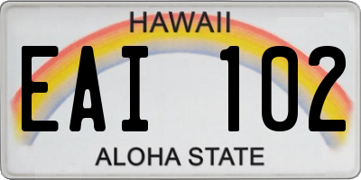 HI license plate EAI102