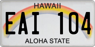 HI license plate EAI104