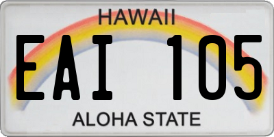 HI license plate EAI105