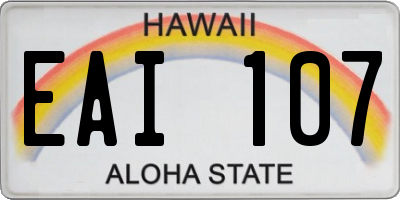 HI license plate EAI107