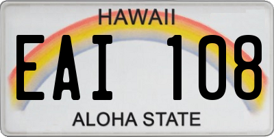 HI license plate EAI108