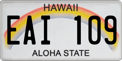 HI license plate EAI109