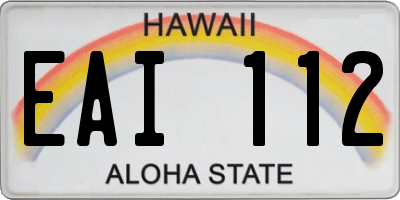 HI license plate EAI112