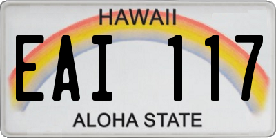 HI license plate EAI117