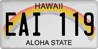 HI license plate EAI119