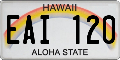 HI license plate EAI120