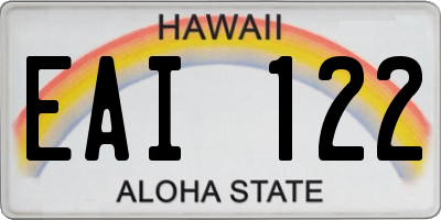 HI license plate EAI122