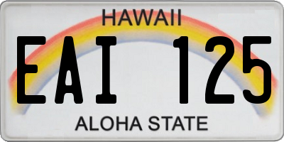 HI license plate EAI125