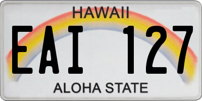 HI license plate EAI127