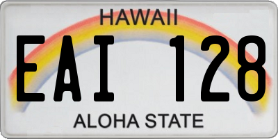 HI license plate EAI128