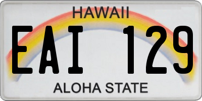 HI license plate EAI129