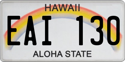 HI license plate EAI130