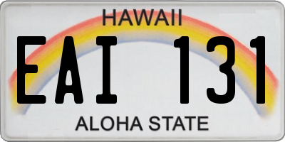 HI license plate EAI131