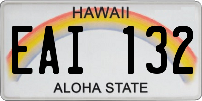 HI license plate EAI132