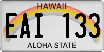 HI license plate EAI133