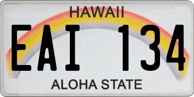 HI license plate EAI134