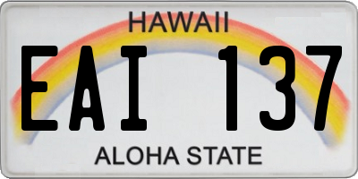 HI license plate EAI137