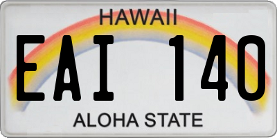 HI license plate EAI140