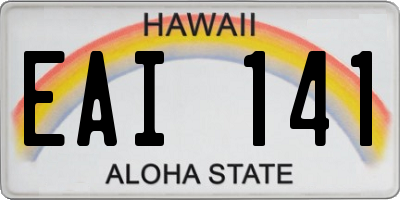 HI license plate EAI141