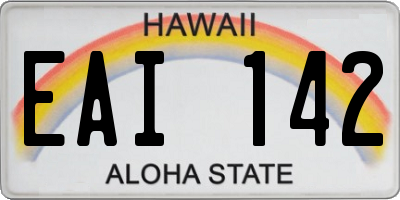 HI license plate EAI142