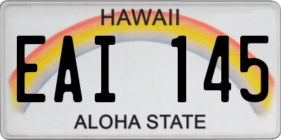 HI license plate EAI145