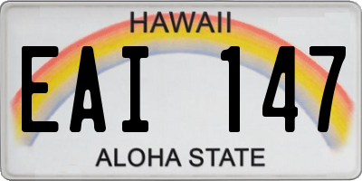 HI license plate EAI147