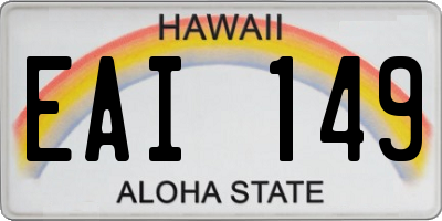 HI license plate EAI149