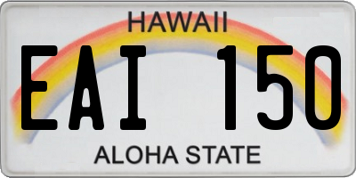 HI license plate EAI150