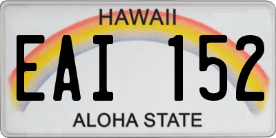 HI license plate EAI152