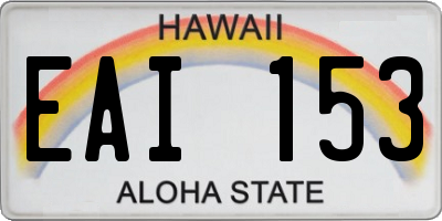 HI license plate EAI153