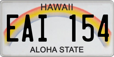 HI license plate EAI154