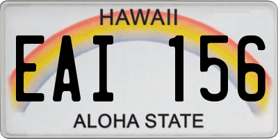 HI license plate EAI156