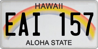 HI license plate EAI157